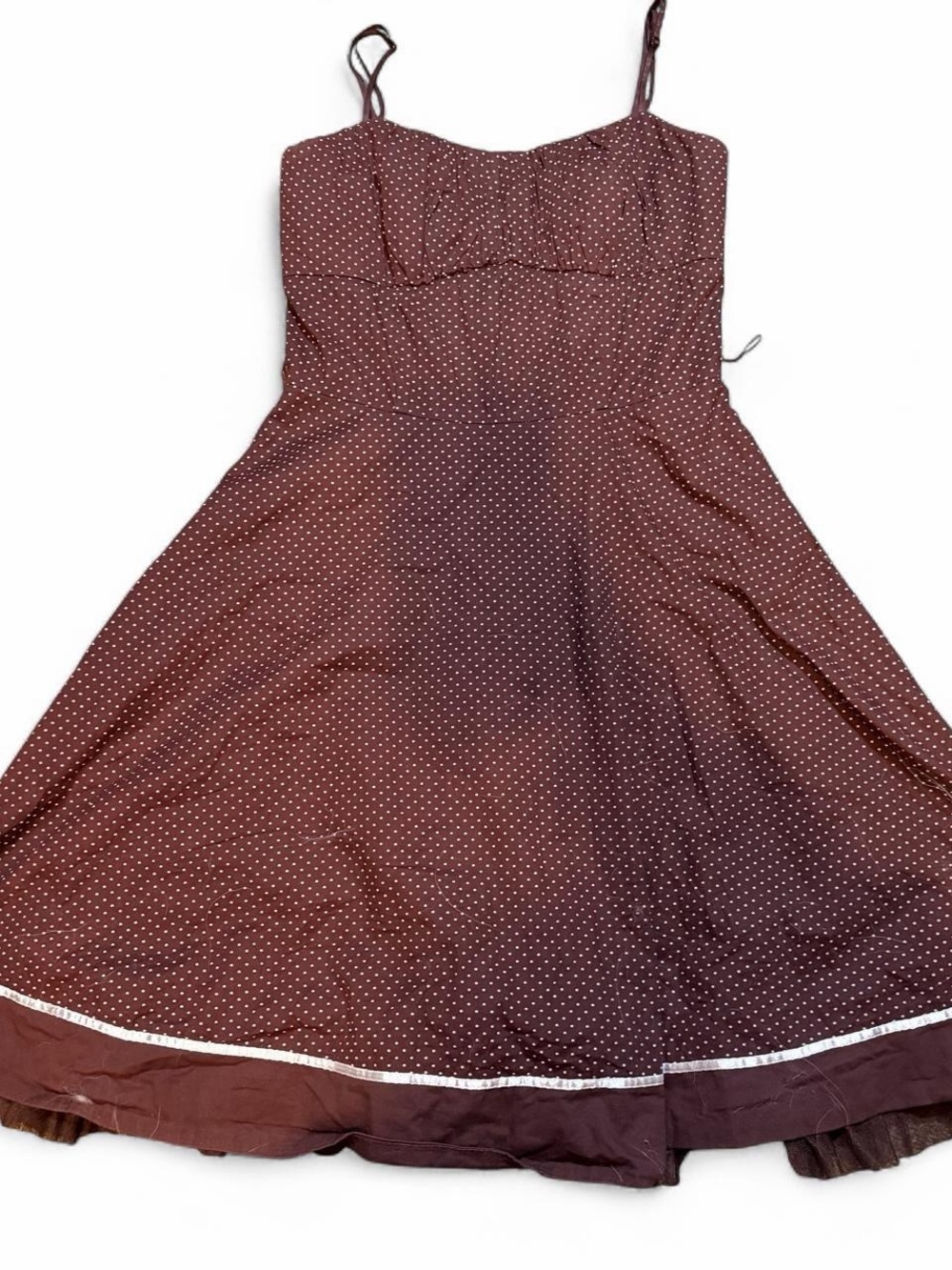 Ruby Rox Brown Polka Dot Midi Dress